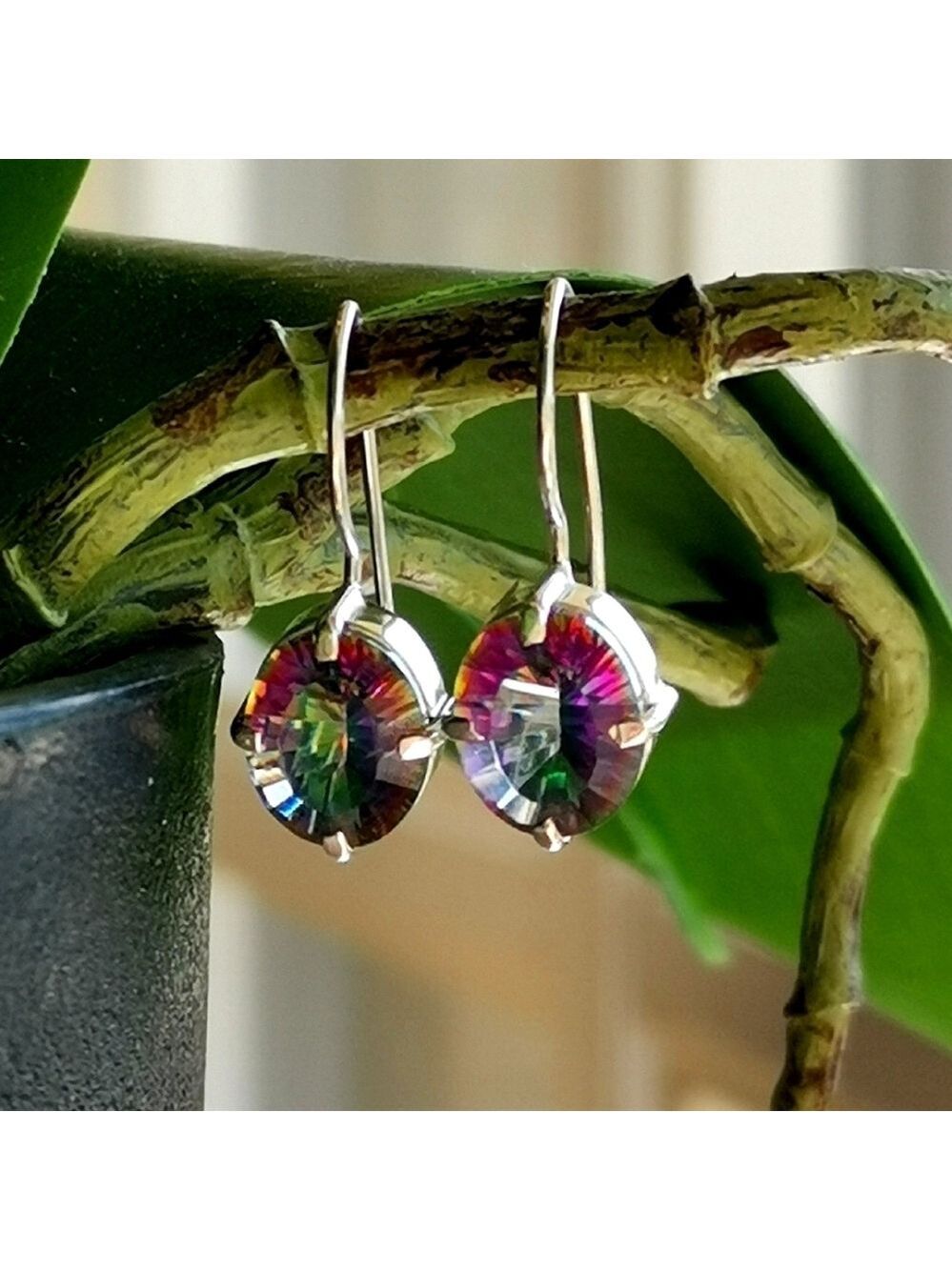 Mystic Topaz drop earrings in Sterling Silver 🆕